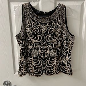 Beaded black top XXL